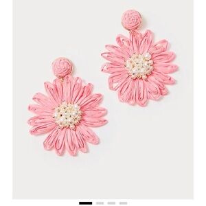 NEW LILLY PULITZER women's bursting blooms earrings in sorbet pink with bag